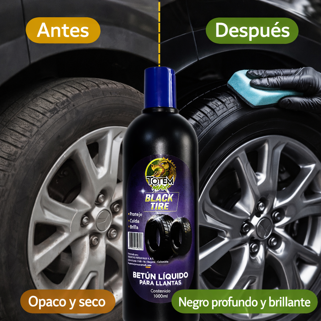 Betún Liquido | Brillo y renovación para llantas